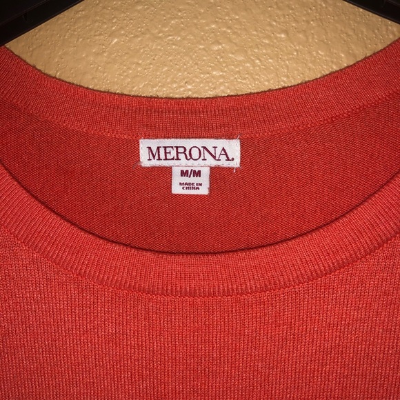 Orange 3/4 sleeve sweater - Picture 3 of 4
